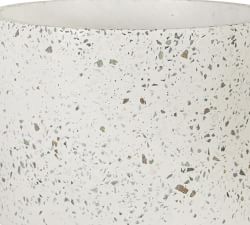 Terrazzo Planters on Wooden Stand, White