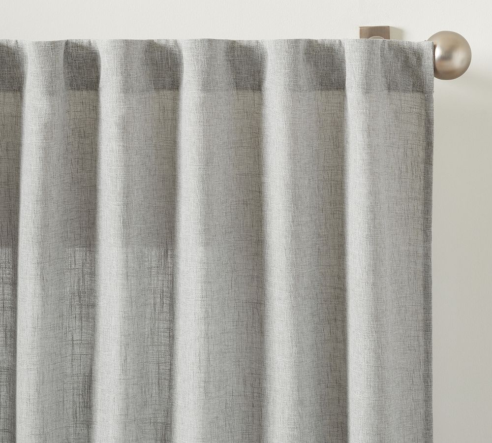 Open Box: Brixton Textured Curtain, 50"W x 108"L Set of 2 - Heathered Gray