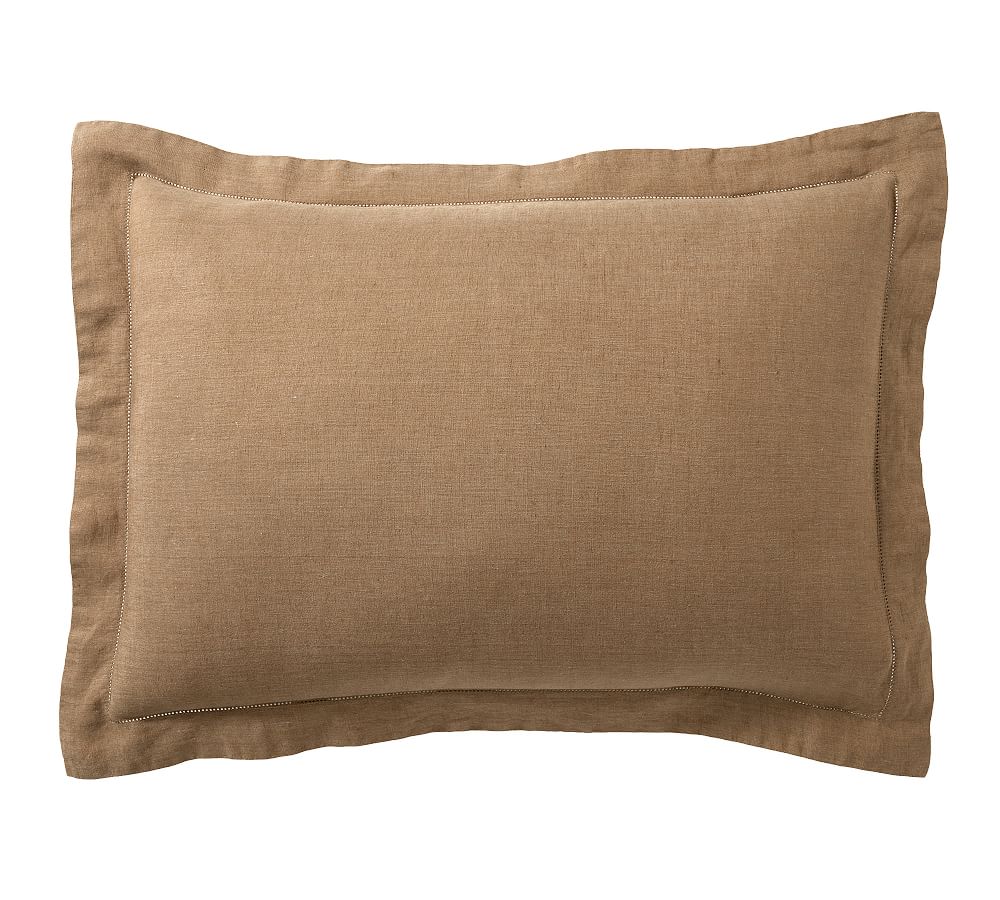 Belgian Flax Linen Sham - Color Toffee, Size Standard