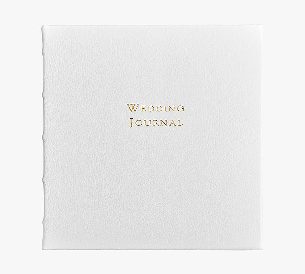 Leather-Bound Wedding Journal (White)