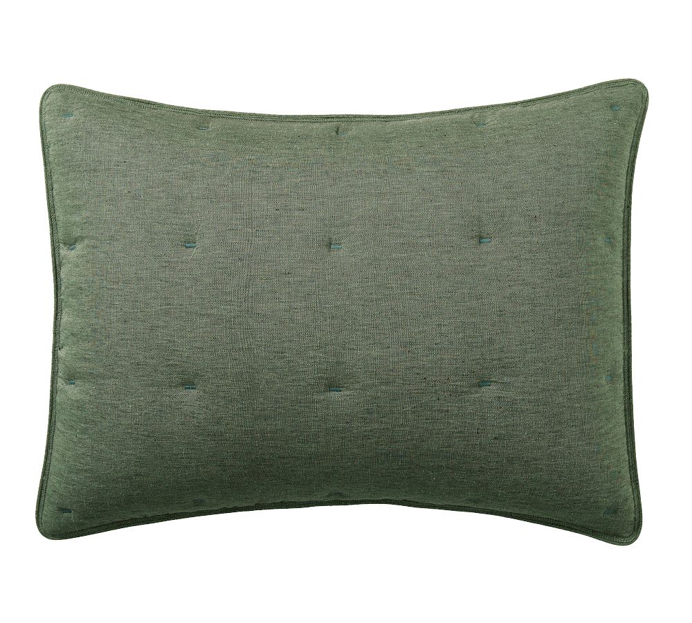 Open Box: Belgian Flax Linen Comforter Sham, Standard - Set of 2 - Cypress