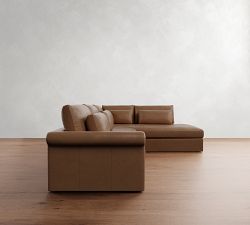 Westwood Roll Arm Deep Seat Leather Return Bumper Sectional (125&quot;-137&quot;)