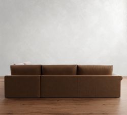 Westwood Roll Arm Deep Seat Leather Return Bumper Sectional (125&quot;-137&quot;)