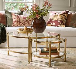 Everson Round Glass Nesting Coffee Tables