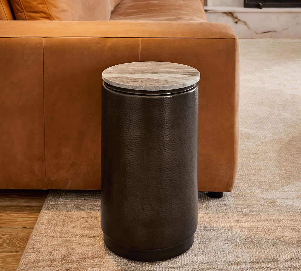 Solana Round Marble Accent Table (12&quot;)