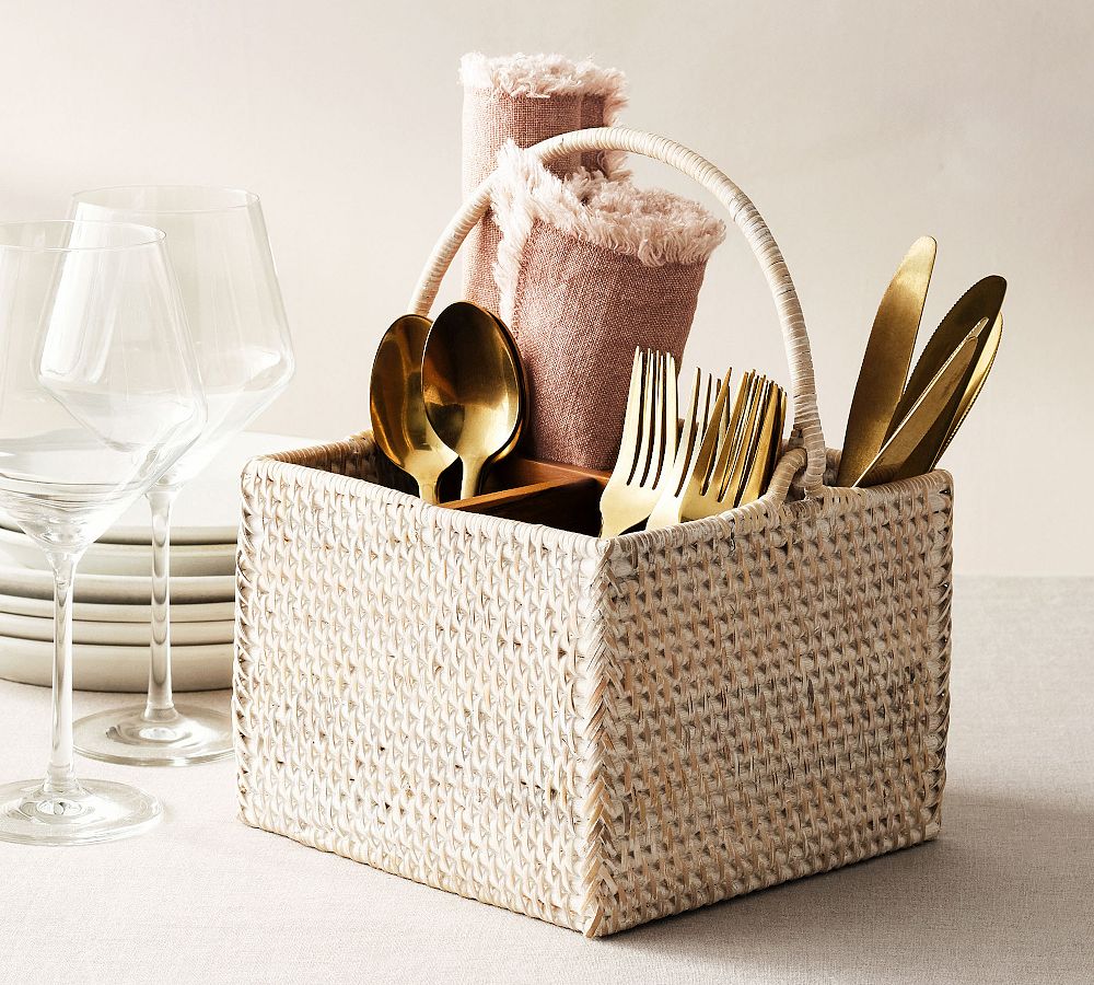 Tava Handwoven Rattan Utensil Holder