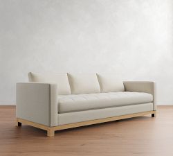 Jake Tufted Seadrift Wood Base Sofa (63&quot;&ndash;96&quot;)