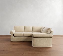 Buchanan Roll Arm Slipcovered 3-Piece Sectional (95&quot;)