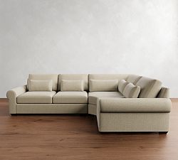 Big Sur Roll Arm Deep Seat 3-Piece Wedge Sectional (129&quot;)