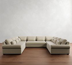 Big Sur Roll Arm Deep Seat Leather U-Shaped Sectional (157&quot;&ndash;190&quot;)