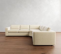 Carmel Wide Arm 3-Piece L-Shaped Wedge Sectional (123&quot;&ndash;129&quot;)