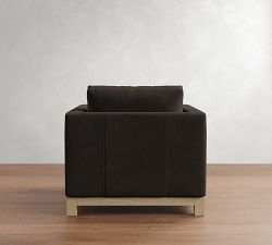 Jake Leather Seadrift Wood Base Chair