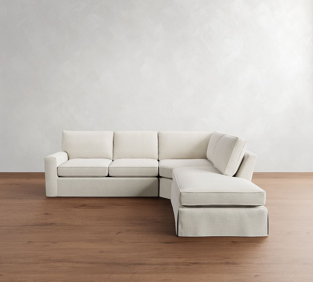 Pearce Square Arm Slipcovered 3-Piece Bumper Sectional (121&quot;)