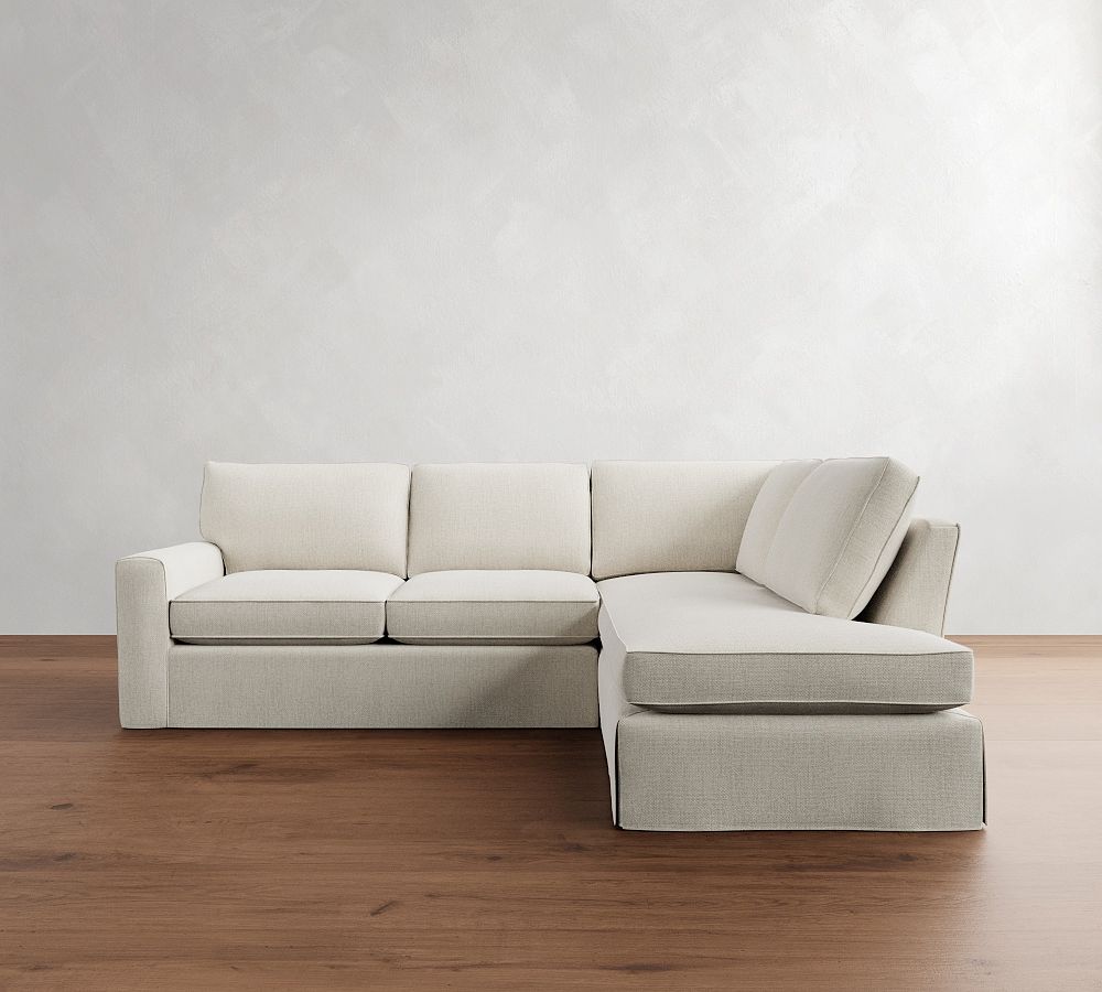 Pearce Square Arm Slipcovered Return Bumper Sectional (113&quot;&ndash;140&quot;)