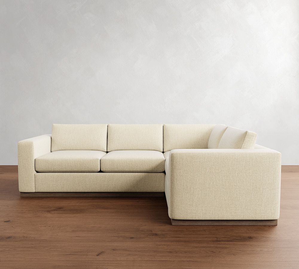 Carmel Wide Arm Wood Base 3-Piece Sectional (113&quot;)