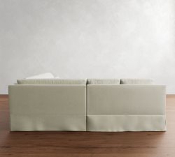 York Square Arm Deep Seat Slipcovered 3-Piece L-Shaped Wedge Sectional (108&quot;)