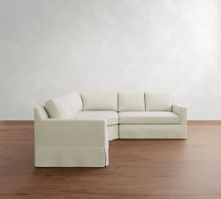York Square Arm Slipcovered 3-Piece L-Shaped Wedge Sectional (102&quot;)