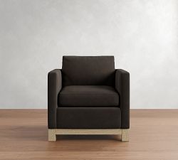 Jake Leather Seadrift Wood Base Chair