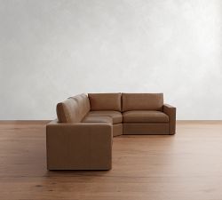 Westwood Square Arm Leather 3-Piece Wedge Sectional (128&quot;)