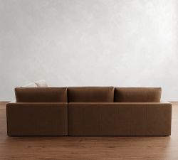 Westwood Square Arm Leather 3-Piece Wedge Sectional (128&quot;)