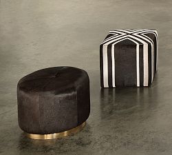 Kensy Hair on Hide Pouf (18.5&quot;)