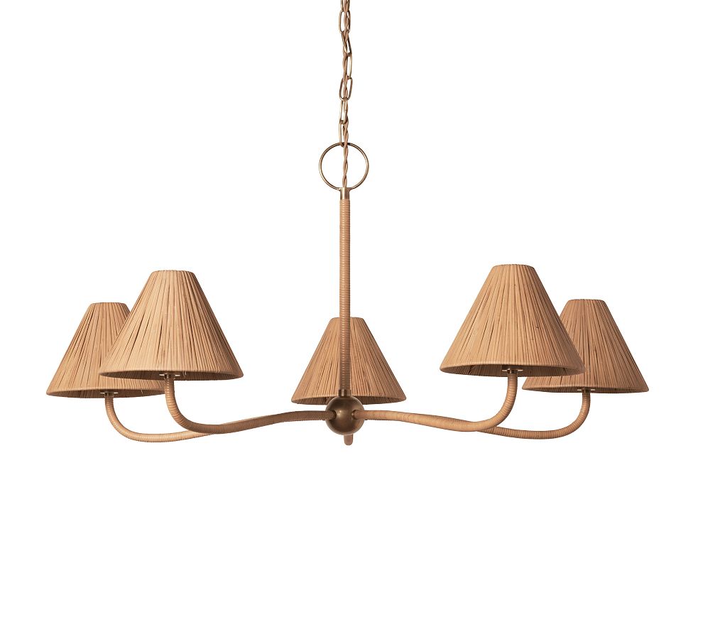 Dayna Round Rattan Chandelier (30&quot;)