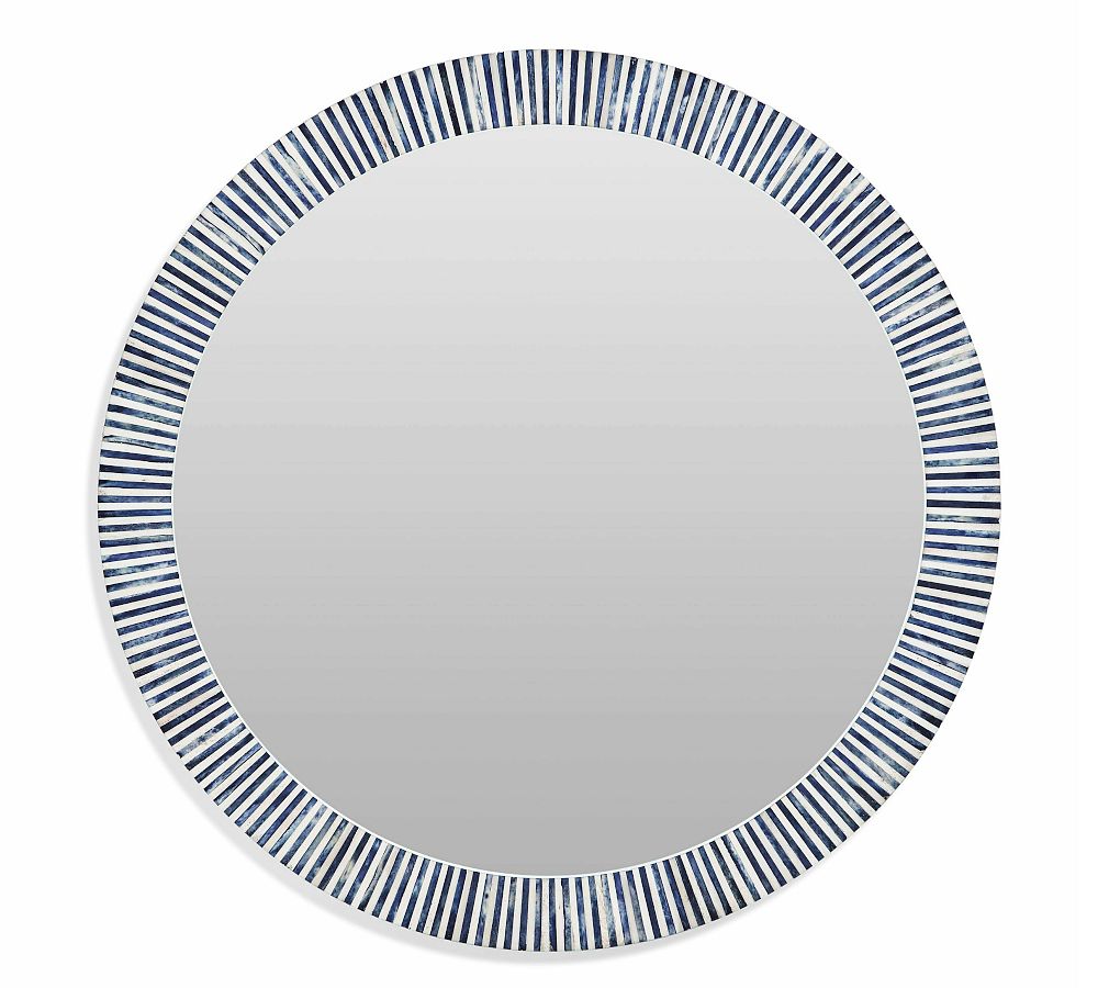 Ava Bone Frame Round Wall Mirror