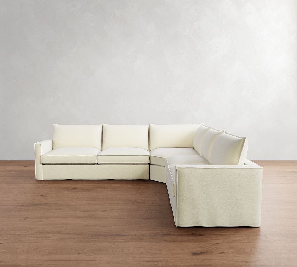 Westwood Slim Arm Flange Edge 3-Piece L-Shaped Wedge Sectional (125&quot;)