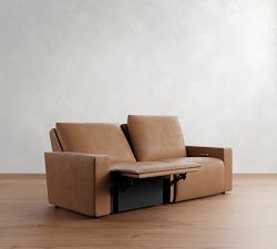 Larkspur Leather Power Reclining Sofa - Storage Available (86&quot;)