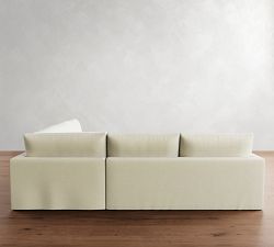 Westwood Slim Arm Slipcovered 3-Piece L-Shaped Wedge Sectional (125&quot;)