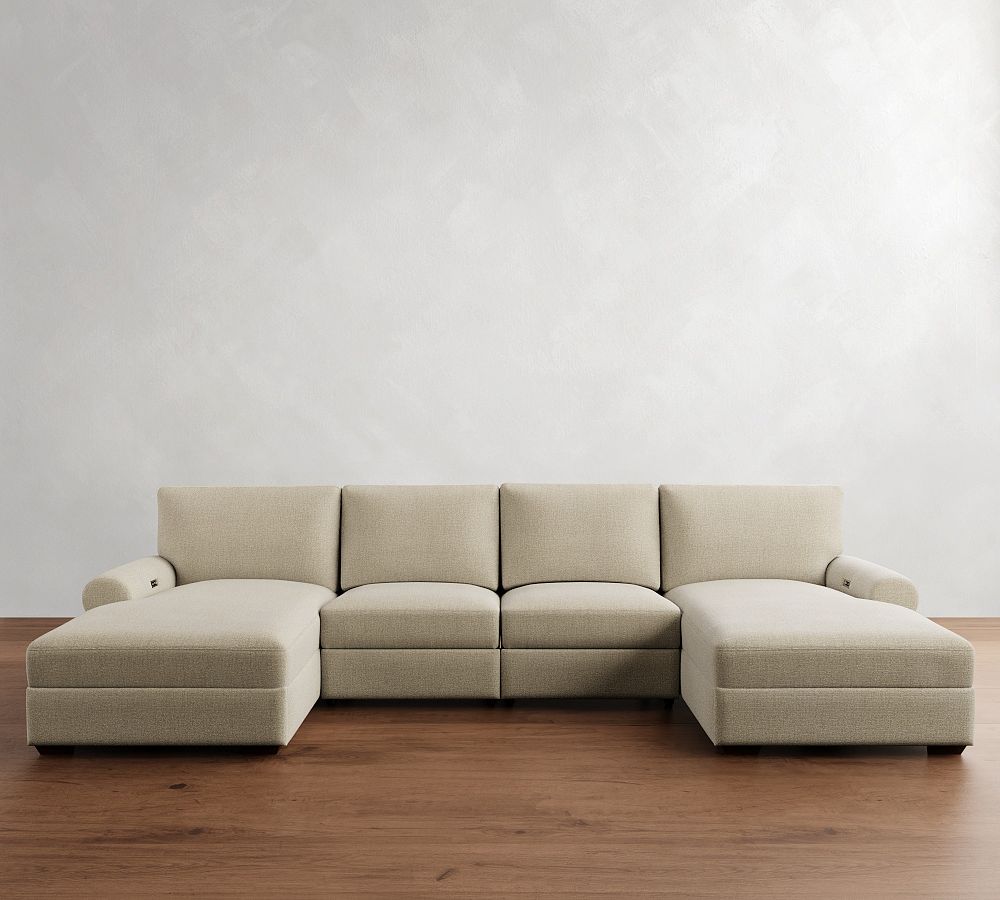 Big Sur Roll Arm Power Reclining Double Chaise Sectional (148&quot;-172&quot;)