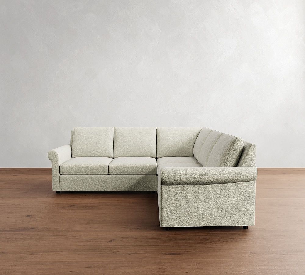 Sanford Roll Arm 3-Piece L-Shaped Sectional (95&quot;)