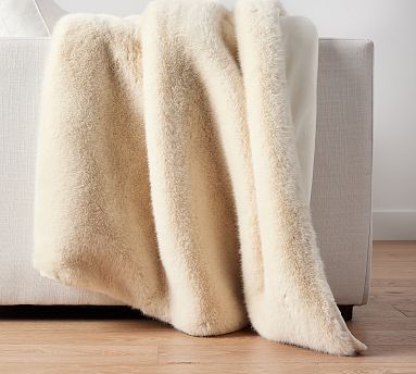 Pottery Barn | Faux Fur Mink Oversized Throw