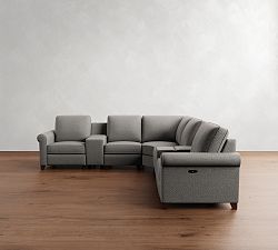 Cameron Roll Arm Power Reclining L-Shaped Sectional (109&quot;&ndash;123&quot;)