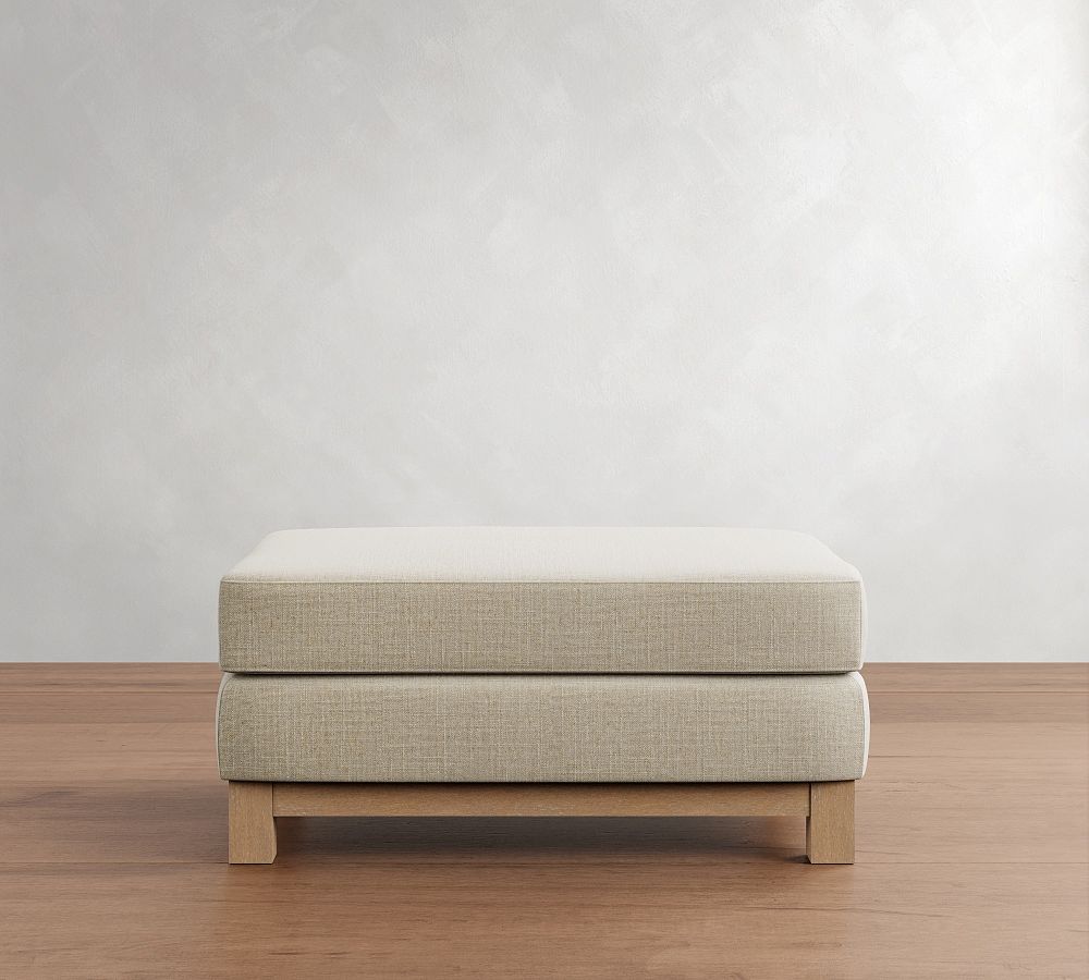 Jake Seadrift Wood Base Ottoman