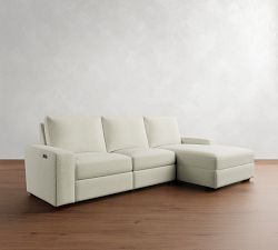 Big Sur Square Arm Power Reclining Chaise Sectional (114&quot;-126&quot;)