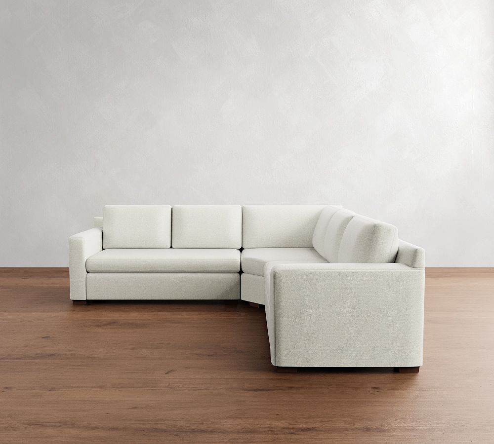 Shasta Square Arm 3-Piece L-Shaped Wedge Sectional (105&quot;&ndash;110&quot;)