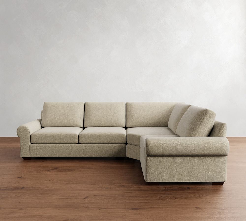 Big Sur Roll Arm 3-Piece Wedge Sectional (129&quot;)
