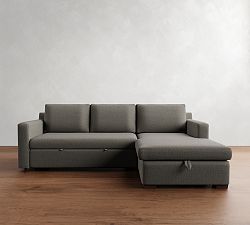 Shasta Square Arm Trundle Chaise Sleeper Sectional - Storage Available (101&quot;)
