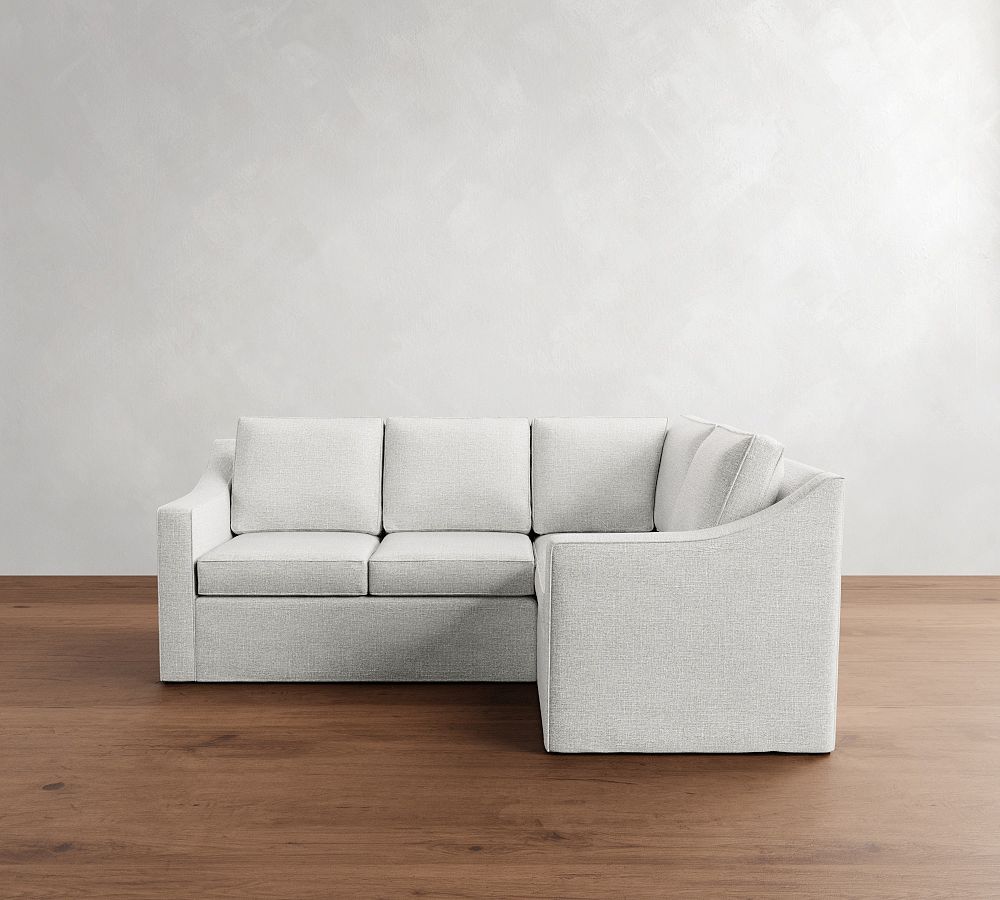 Cameron Slope Arm Slipcovered 3-Piece Sectional (98&quot;)