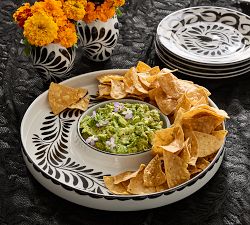Puebla Porcelain Chip &amp; Dip Server