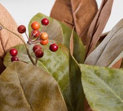 Faux Faded Magnolia and Berry Wreath &amp; Garland