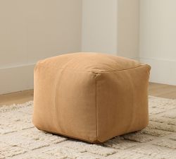 Pieced Suede Pouf