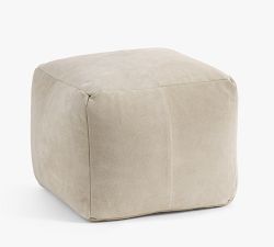 Pieced Suede Pouf