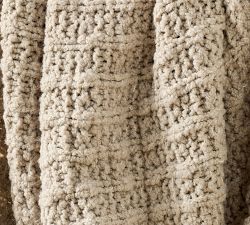 Plaid Chunky Cotton Knit Throw