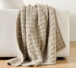 Plaid Chunky Cotton Knit Throw