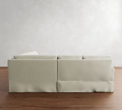 York Roll Arm Slipcovered 3-Piece L-Shaped Wedge Sectional (103&quot;)
