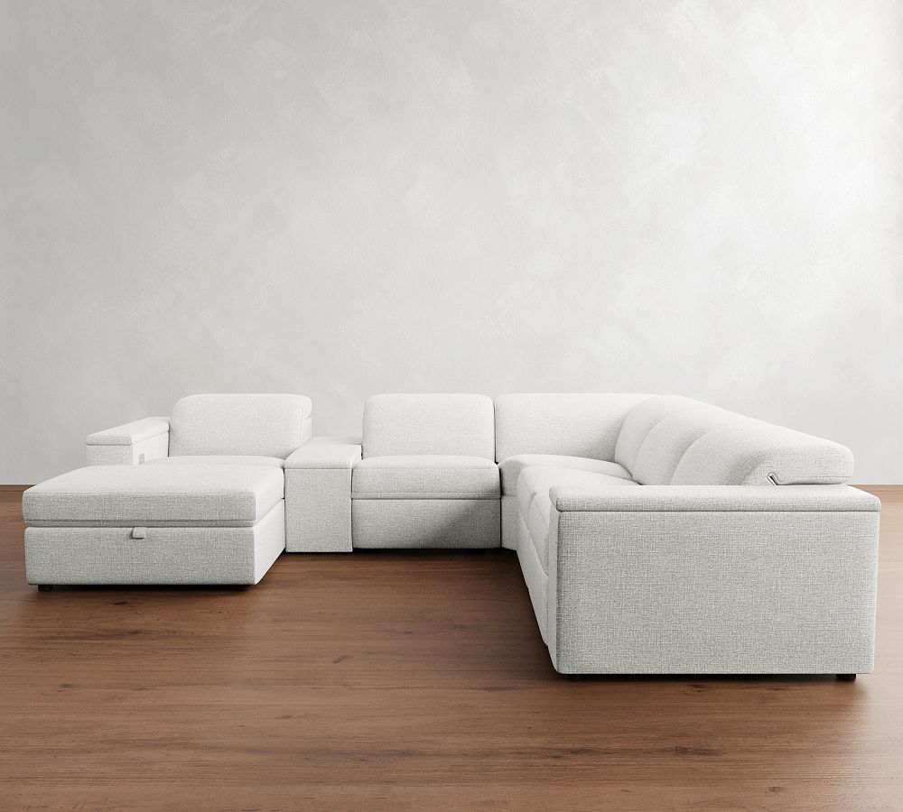 Ultra Lounge Square Arm Reclining 7-Piece Wedge Sectional (130&quot;)