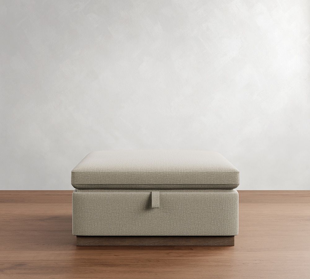 Dream Wide Arm Wood Base Sectional Storage Ottoman