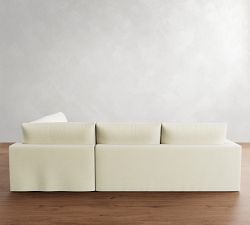 Westwood Square Arm Slipcovered 3-Piece Wedge Sectional (128&quot;)